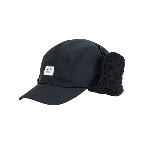 C.P. Company Chrome-R Earflap Cap Black 999 15CMAC083A Degli Uberti